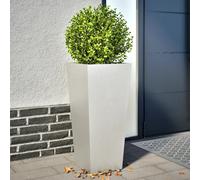 Garden Planter Stainless Steel Light Grey 35x35x75 cm Tall Square 2pcs & Patios