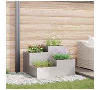 Garden Planter Silver Stainless Steel 100x100x60 cm Rectangular Outdoor ModernXL