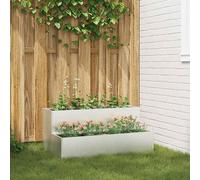 Garden Planter Stainless Steel Silver 100 x 60 x 45 cm Rectangular OutdoorModern