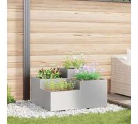 Garden Planter Stainless Steel Silver 100x100x48cm Rectangular Outdoor LargeSize