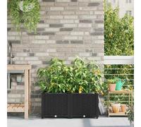 vidaXL Garden Planter Black Plastic 80 x 40 x 37.5 cm Planters, Black