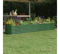 vidaXL Garden Raised Bed - 260x40x36 cm Brown Powder-coated Steel Planter for Outdoor, Patio, Balcony - Oval Flower Box