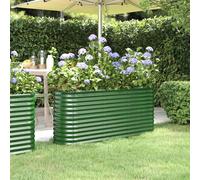 (Anthracite) vidaXL Garden Planter Patio Flower Pot Raised Garden Bed Powder-coated Steel