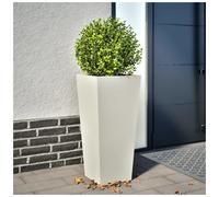 Garden Planter Steel/White 35x35x75cm Cold-Rolled Steel Raised Plant Bed Outdoor