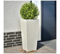 Garden Planter Steel/White 35x35x75cm Cold-Rolled Steel Tall Rust-Resistant 2pc