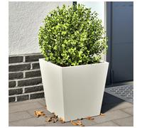 Garden Planter Steel White 40x40x40 cm Cold-Rolled Steel Raised Square Pot Lrg