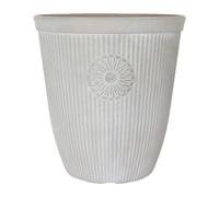 Yougarden Somerville 13" Tall Pebble White Planter Container For Garden Flowers