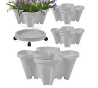 Garden Planter Tower - Stackable Flower Tower Pot Kit, Vertical Planter with Planting Pots | Indoor Outdoor Flower Florin, Weatherproof Material for b