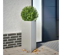 Garden planter Triangular galvanized steel 40x34.5x75cm Grey with base Elevated
