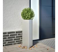 Garden Planter Triangular Galvanized Steel Grey 30x26x75 cm Elevated with Bottom