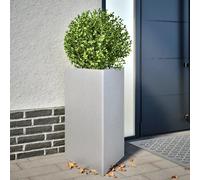 Garden Planter Triangular Galvanized Steel Grey 50x43x75 cm Raised Bed Decor XL