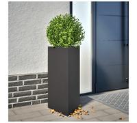 Garden Planter Triangular Steel Black 40x34.5x70cm Raised Balcony Pot Large