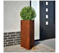 Garden Planter Triangular Weathering Steel Brown 40x40x75cm Heavy-Duty Planter