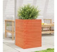 Garden Planter Wax Brown 50x50x68.5 cm Solid Wood Pine Berkfield Home Brown One Size