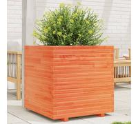 Garden Planter Wax Brown 70x70x72 cm Solid Wood Pine