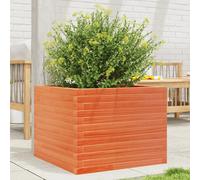 Garden planter Wax Brown solid pinewood 60x60x45.5 cm rustic raised planter box