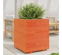 Garden Planter Wax Brown Solid Pinewood 60x60x72.5cm Outdoor Raised Planter Wood