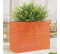Garden Planter Wax Brown Solid Pinewood 90x40x68.5cm Outdoor Raised withDrainage