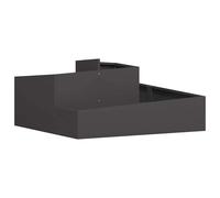 Garden Planter Black Cold-Rolled Steel 100x100x50cm Outdoor Square Metal Planter