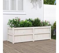 Garden Planter White 150x50x50 cm Solid Wood Pine