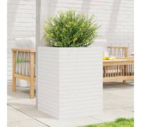 Garden Planter White 50x50x68.5 cm Solid Wood Pine Berkfield Home White One Size