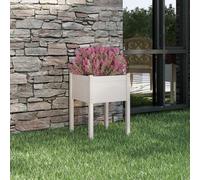 Garden Planter White 50x50x70 cm Solid Pinewood Berkfield Home White One Size