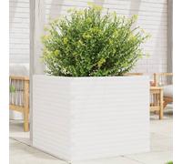 Garden Planter White 80x80x68.5 cm Solid Wood Pine