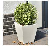 Garden Planter White Cold-Rolled Steel 30x30x30 cm Raised Outdoor Planter 2 pcs.