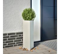 Garden Planter White Steel Triangular 30x26x75cm Tall Balcony Patio RustproofXL