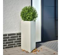 Garden Planter White Steel Triangular 40x34.5x75 cm Large Elevated Plant Holder