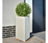 Garden Planter White Steel Triangular Raised Plant Box 50x43x75 cm Outdoor Now