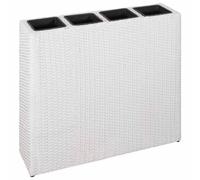 Garden Planter with 4 Pots Flower Pot Outdoor Planter Pot Poly Rattan vidaXL