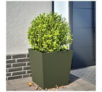 Garden Planter With Bottom 50 x 50 x 50 cm Green Cold-Rolled Steel