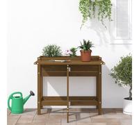Garden Planter with Folding Tabletop Patio Flower Pot Solid Wood Pine vidaXL
