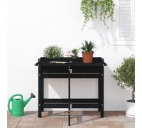 Garden Planter with Folding Tabletop Patio Flower Pot Solid Wood Pine vidaXL
