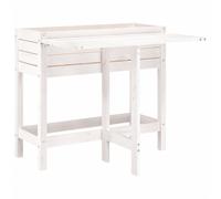 Garden Planter with Folding Tabletop Patio Flower Pot Solid Wood Pine vidaXL