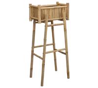 vidaXL Garden Planter with Holder Beige 50 x 38 x 114 cm Bamboo, Garden Planter, Durable Outdoor Decor, Lightweight Bamboo Holder, EasyToClean Balcony, Beige Aesthetic Item