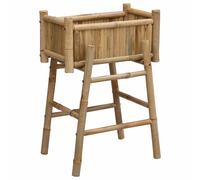 Garden Planter with Holder Natural Bamboo Outdoor Decor Aesthetic Stand vidaXL