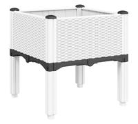 vidaXL Garden Planter with Legs Outdoor Flower Pot Planter Pot Box Black PP