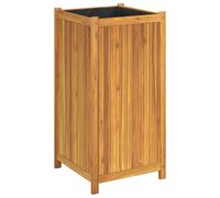Garden Planter with Liner Outdoor Flower Pot Box Solid Wood Acacia vidaXL