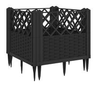 (brown, 43,5 x 43,5 x 43,5 cm) vidaXL Garden Planter with Pegs Raised Bed Outdoor Flower Pot Planter Pot PP