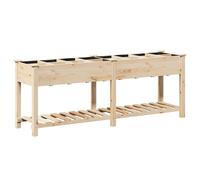 vidaXL Garden Planter Beige 203.5 x 53 x 76.5 cm Solid Fir Wood