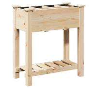 vidaXL Garden Planter Beige 71 x 37 x 76.5 cm Solid fir wood, Garden and Terrace, Minimalist Planters, Rectangular Outdoor Solutions, Decorative Wooden Box for Nature Inspired Gardening