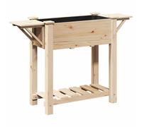 vidaXL Garden Planter Beige 111 x 37 x 76.5 cm Solid Fir Wood