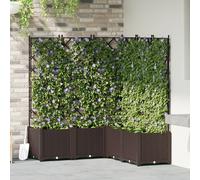 Garden Planter with Trellis 5 pcs Brown 120x120x143 cm Berkfield Home Brown One Size