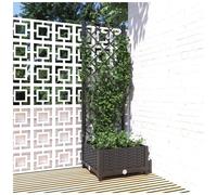 vidaXL Garden Planter with Trellis Black PP Raised Bed Flower Box Plant Pot