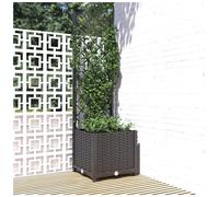 Garden Planter with Trellis Black 40x40x136 cm PP Polypropylene Outdoor PlanterX
