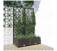 Garden Planter with Trellis Black 80x40x121.5 cm Polypropylene Large Outdoor Box
