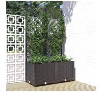Vidaxl Garden Planter With Trellis Black 80X40X136 Cm Pp