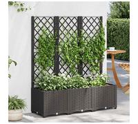 vidaXL Garden Planter with Trellis 120x40x136 cm Black PP